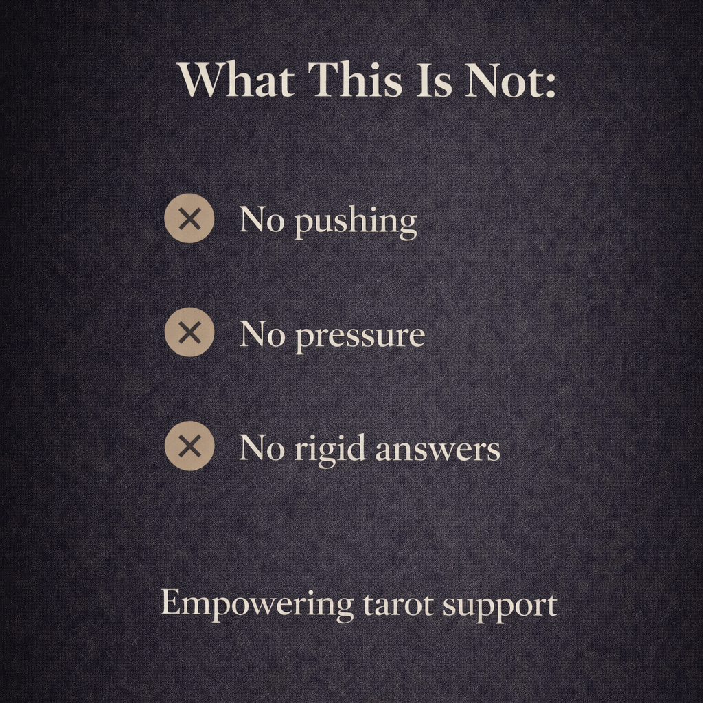 Text on a dark background stating 'What This Is Not' with bullet points and a tagline.